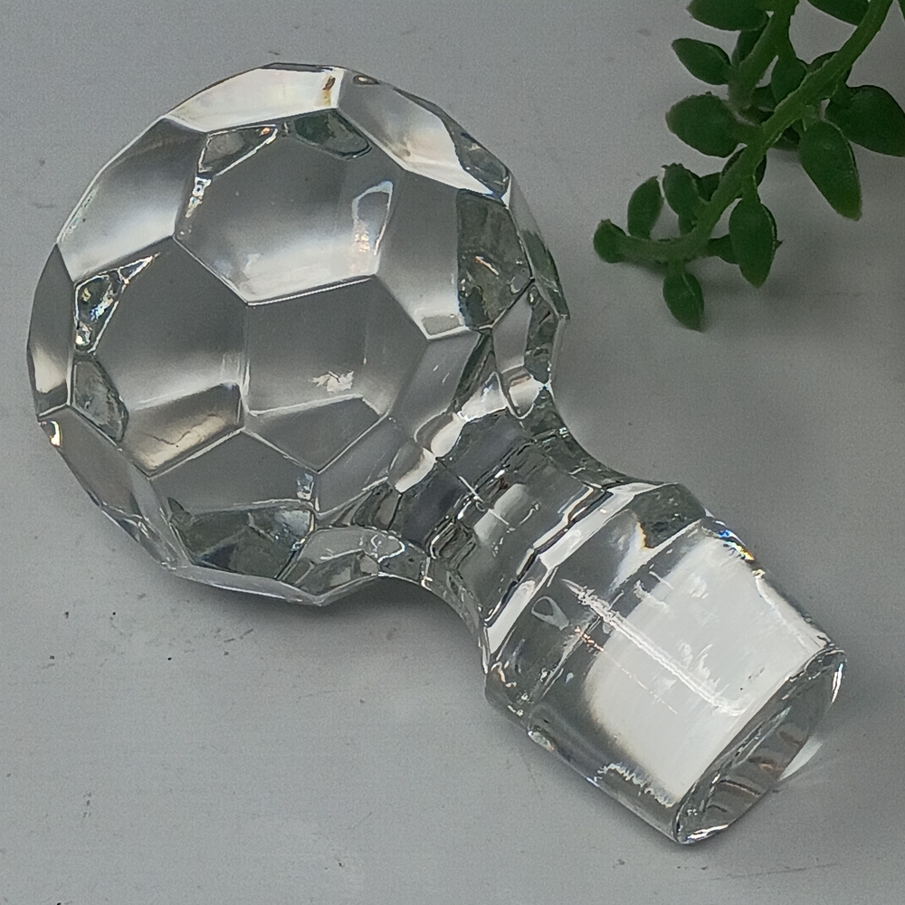 Faceted Crystal Glass Bottle Stopper - Clear